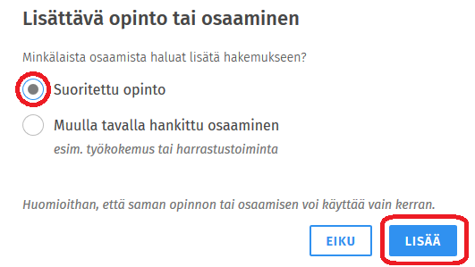 Kuvakaappaus Sisun käyttöliittymästä.