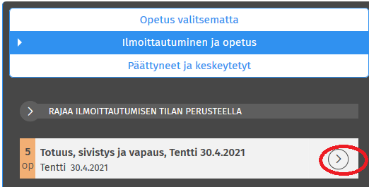 Kuvakaappaus Sisun käyttöliittymästä.