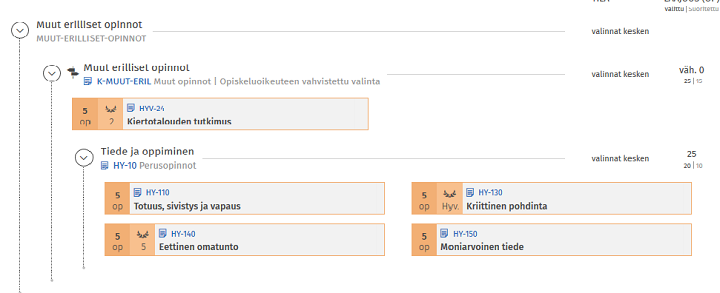Kuvakaappaus Sisun käyttöliittymästä.