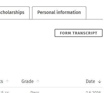 Screenshot of the Form transcript button.