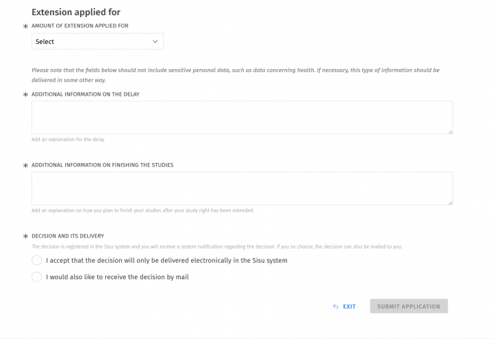 Screenshot of the user interface of Sisu.