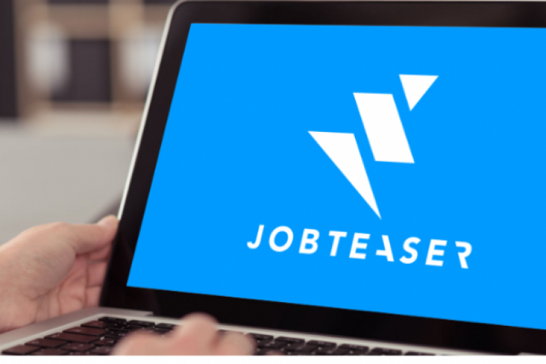 JobTeaserin logo tietokoneen ruudulla.