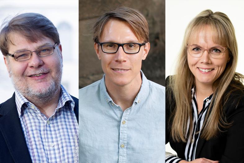 Heikki Mikkeli, Markus Ojala ja Hanna Tuominen.