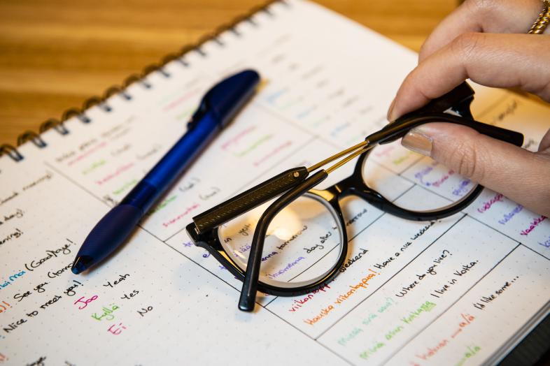 Student's notes on learning Finnish language.