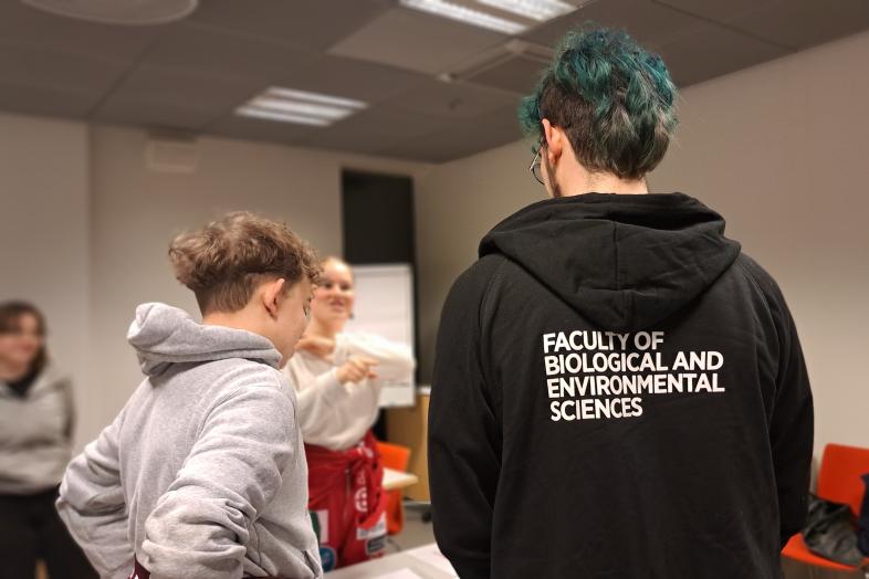 Students discussing in a workshop