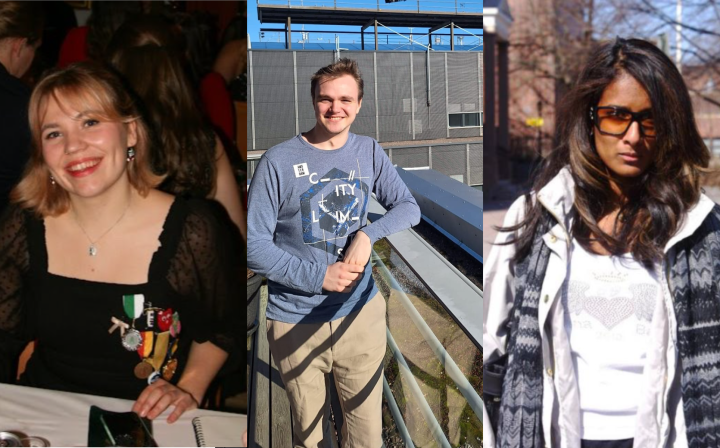 Bilder på mentorerna Julia, Joar och Glory