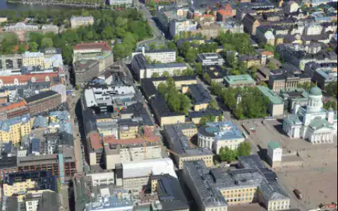 Aerial photo of the city center campus