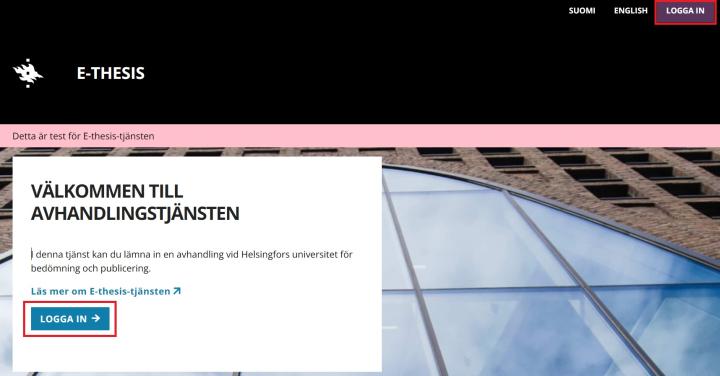 Logga in till det nya E-thesis. 