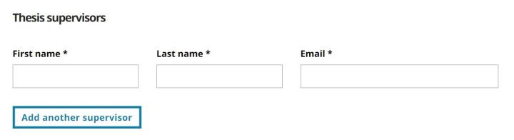 Screenshot of how to insert supervisors