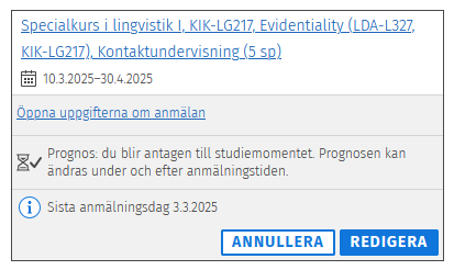 Prognos, du blir antagen